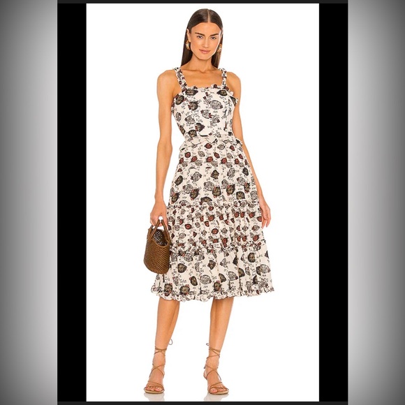 Ulla Johnson Dresses & Skirts - Ulla Johnson Adyna Cream Floral Tiered Midi Dress